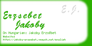 erzsebet jakoby business card