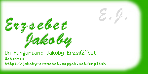 erzsebet jakoby business card